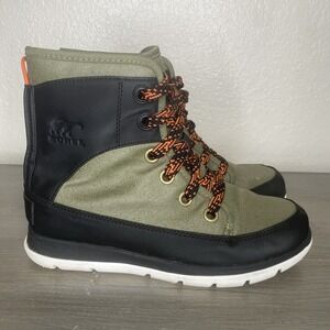 Sorel Explorer 1964 Waterproof Olive/Black Snow Boots Women Size 8 Hiking Winter